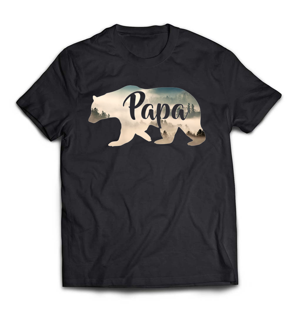 “Papa Bear & Forest” T-Shirt – The Ultimate Camping Tee for Outdoorsy Dads